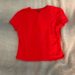 plain bright red fitted tee